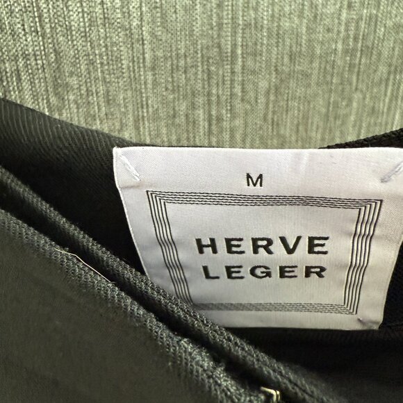 Hervé Léger Black Wide-Leg Pants with Bandage Waist Detail – Size M - Picture 3 of 3